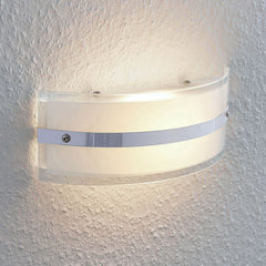 Applique murale LED Zinka en verre, blanc et chromé, hauteur 10 cm