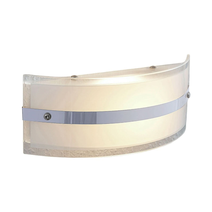 Applique murale LED Zinka en verre, blanc et chromé, hauteur 10 cm