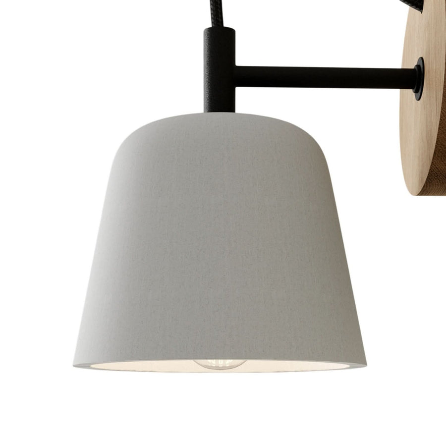 Applique murale Kalinda en bois, gris et chêne, hauteur 20 cm