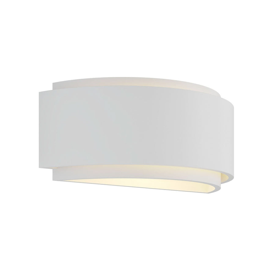Applique murale Cassian en plâtre, blanc, hauteur 13 cm