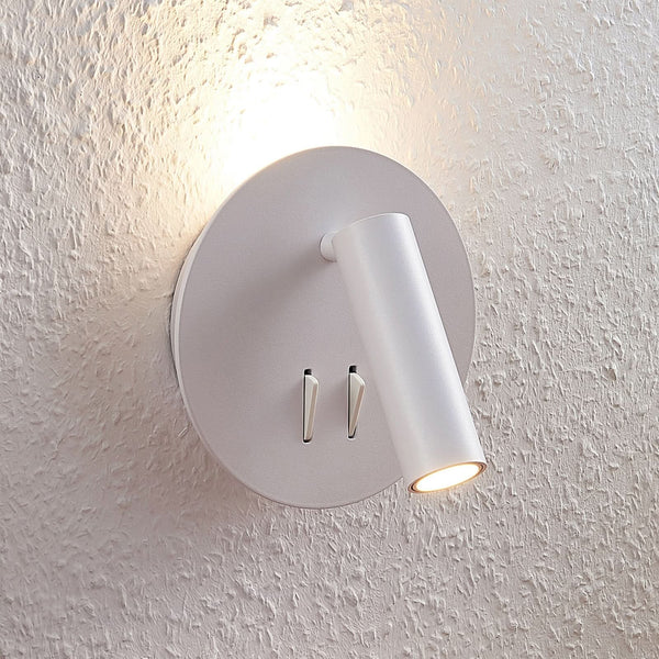 Applique murale LED en aluminium, blanc mat, 2 lumières, Ø 14 cm