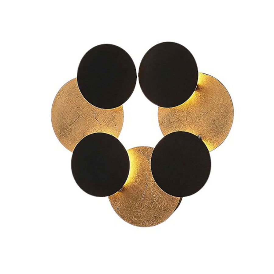 Applique murale LED Grazyna en métal, noir et doré, hauteur 5 cm