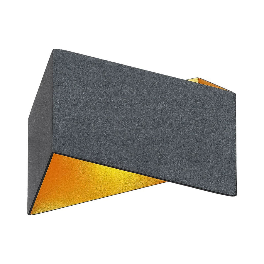 Applique murale Assona en aluminium, noir et doré, hauteur 16,5 cm