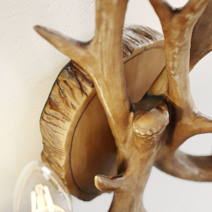 Applique murale en acier, marron, 2 lumières, hauteur 47 cm
