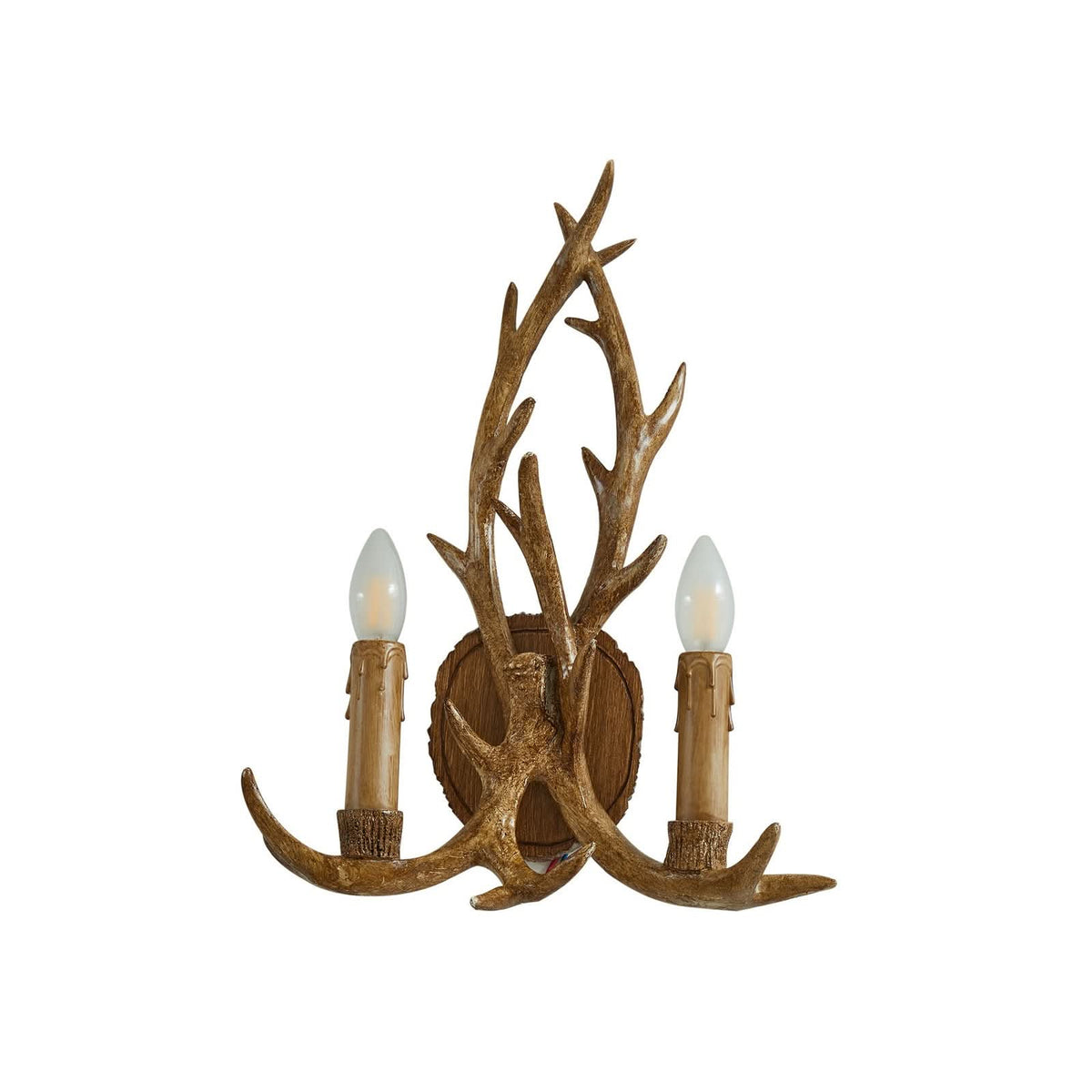 Applique murale en acier, marron, 2 lumières, hauteur 47 cm