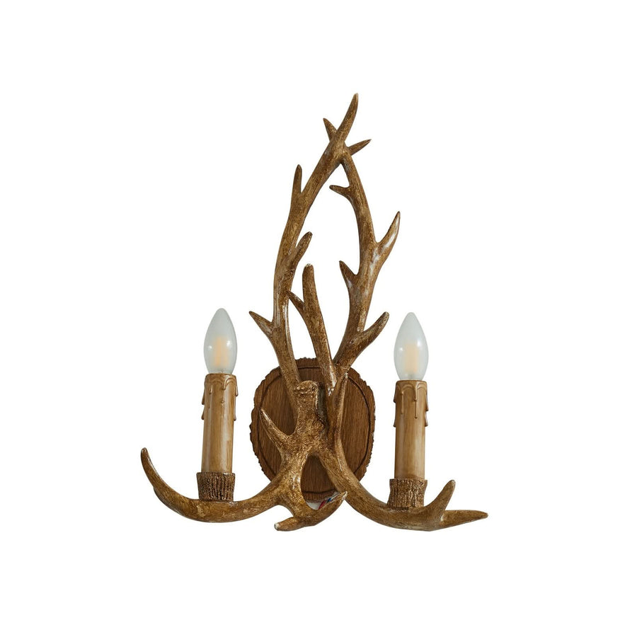 Applique murale en acier, marron, 2 lumières, hauteur 47 cm