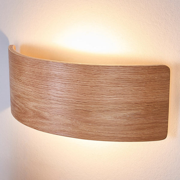 Applique murale LED en bois, marron foncé, hauteur 11,5 cm