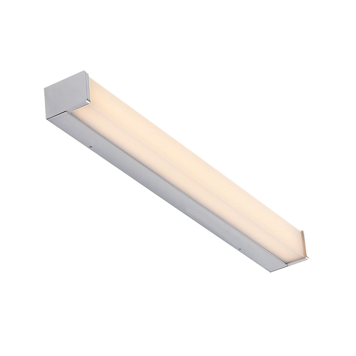 Applique murale LED Klea en aluminium, blanc et chromé, hauteur 5 cm, IP44, 3000 K, 10,5 W