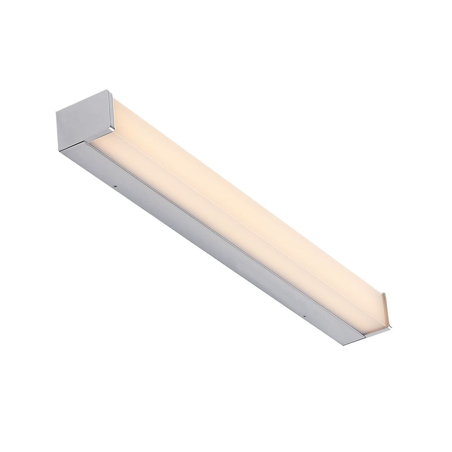 Applique murale LED Klea en aluminium, blanc et chromé, hauteur 5 cm, IP44, 3000 K, 10,5 W