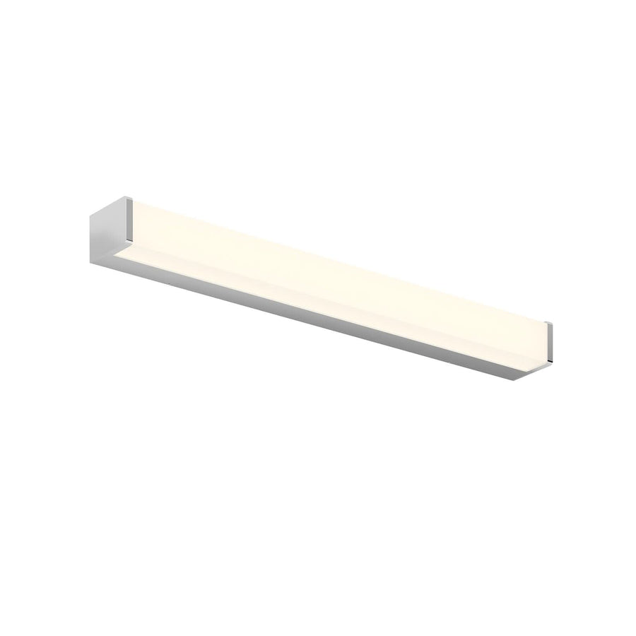 Applique murale LED Klea en aluminium, blanc et chromé, hauteur 5 cm, IP44, 3000 K, 10,5 W
