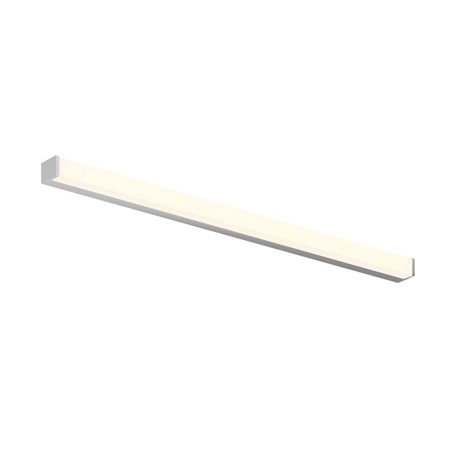 Applique murale LED Klea en aluminium, blanc et chromé, hauteur 5 cm, IP44, 3000 K, 20 W