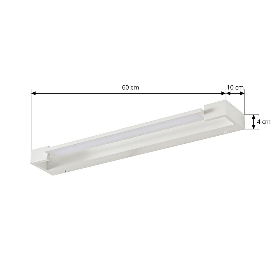 Applique murale LED Jora en aluminium, blanc, hauteur 4 cm, IP44