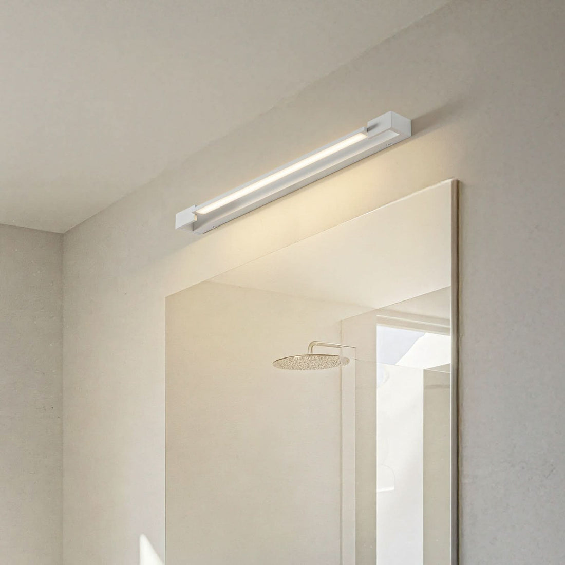 Applique murale LED Jora en aluminium, blanc, hauteur 4 cm, IP44