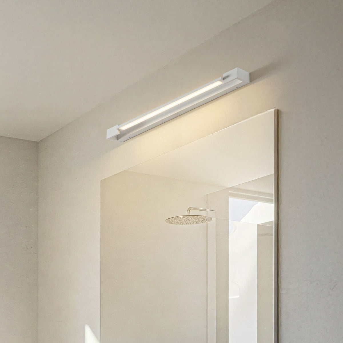 Applique murale LED Jora en aluminium, blanc, hauteur 4 cm, IP44