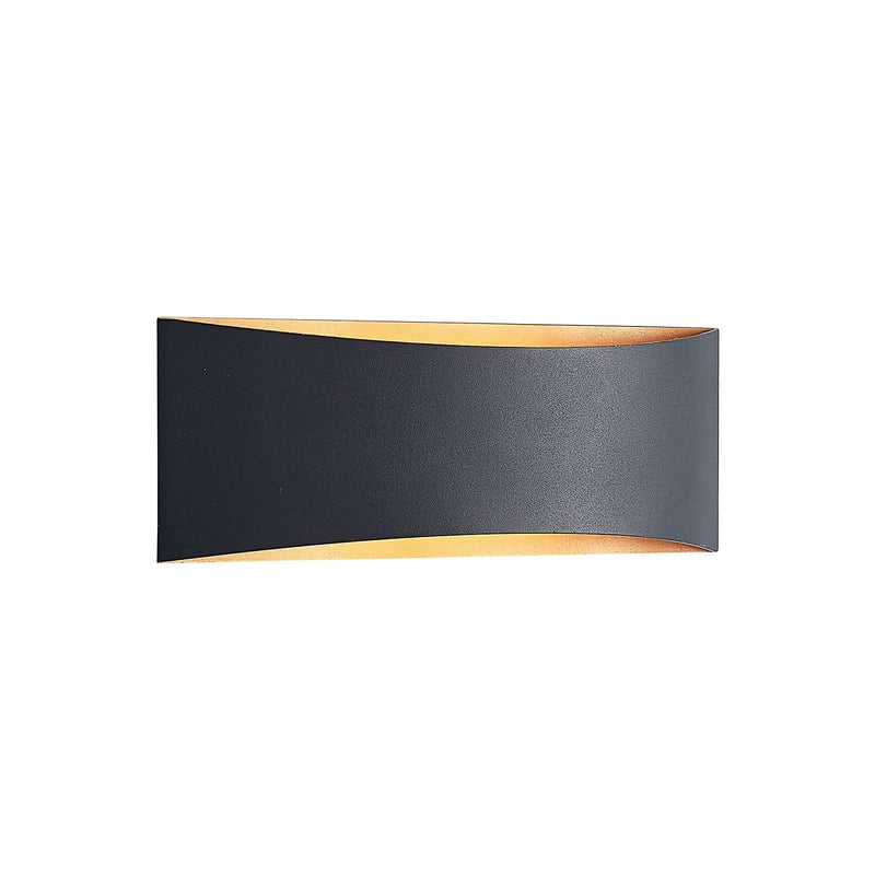 Applique murale LED Jelle en aluminium, noir et doré, hauteur 9 cm