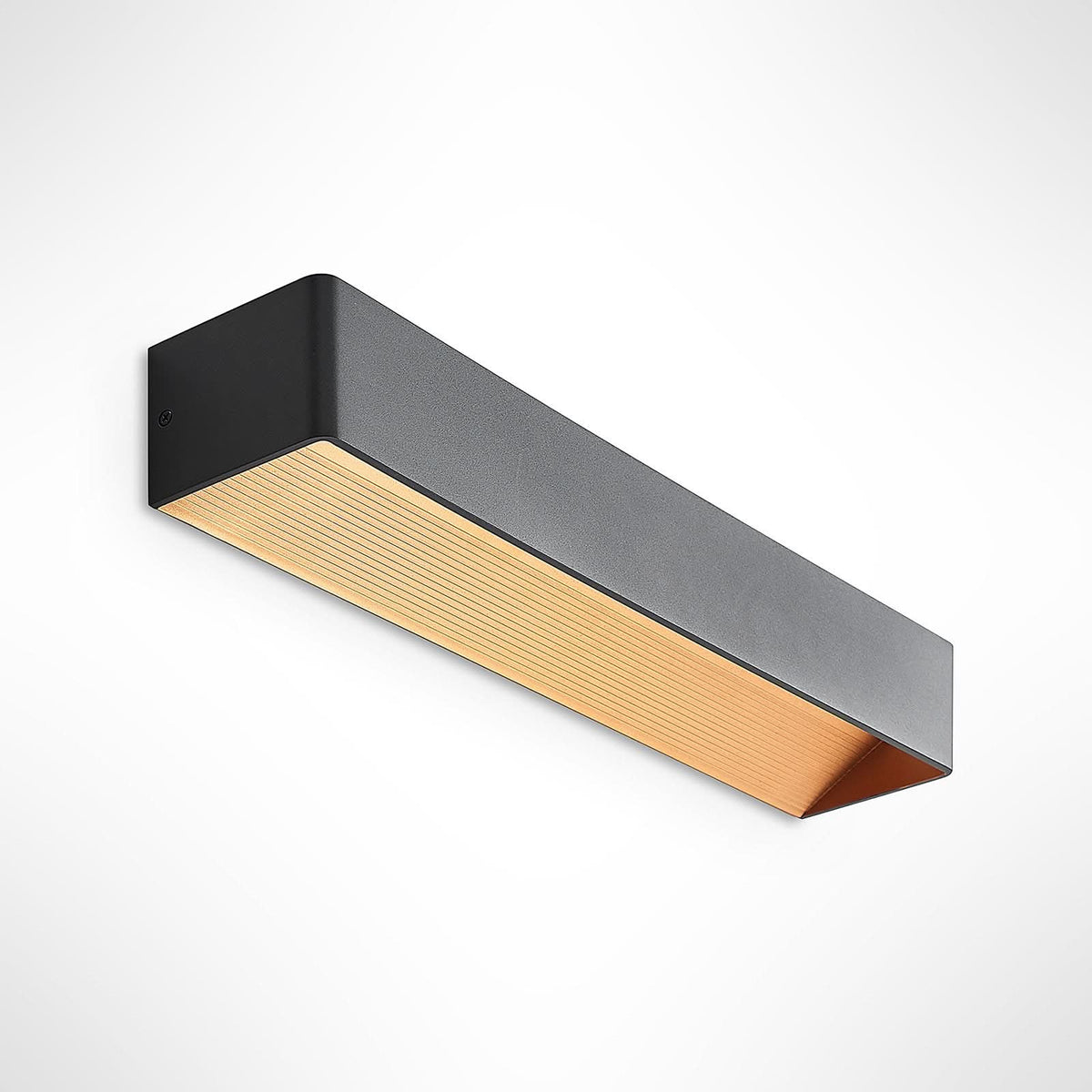 Applique murale LED Karam en aluminium, noir et doré, hauteur 8 cm, 3000 K, 13,7 W