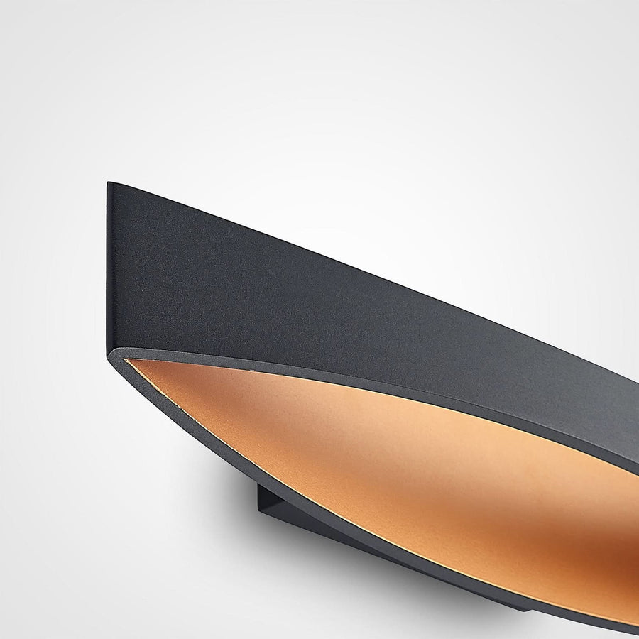 Applique murale LED Jelle en aluminium, noir et doré, hauteur 10 cm