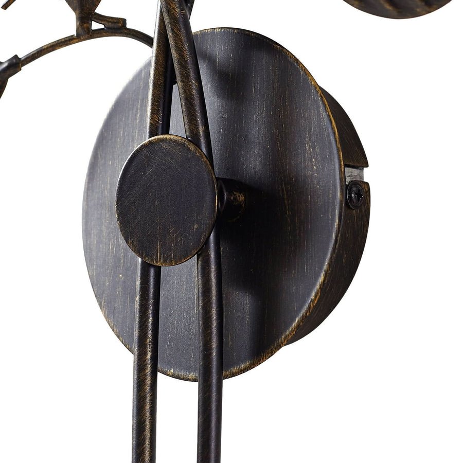 Applique murale Evory en métal, noir et doré, 2 lumières, hauteur 43,5 cm