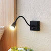 Applique murale LED Jolka en métal, noir mat, hauteur 15 cm