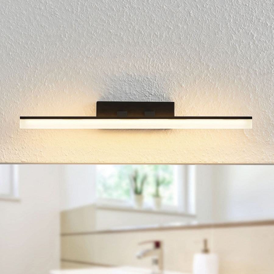 Applique murale LED Lisana en métal, noir et blanc, hauteur 5,5 cm, IP44