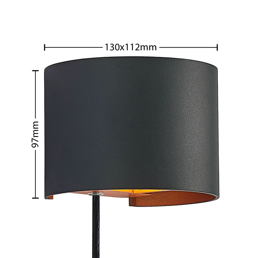 Applique murale Zuzana en aluminium, noir et doré, hauteur 9,7 cm, 8 W, largeur 13 cm, modèle 2