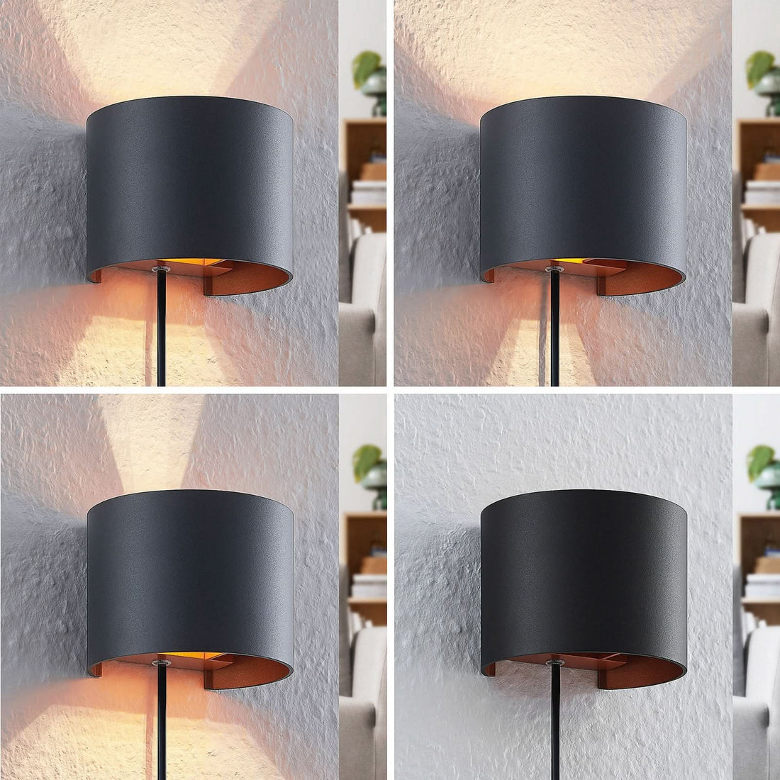 Applique murale Zuzana en aluminium, noir et doré, hauteur 9,7 cm, 8 W, largeur 13 cm, modèle 2