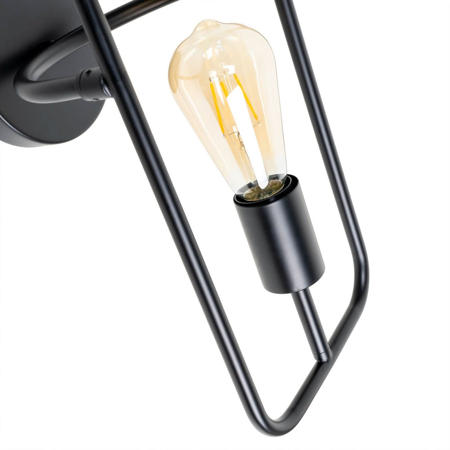 Applique murale Tornike en métal, noir mat, 2 lumières, hauteur 51,5 cm