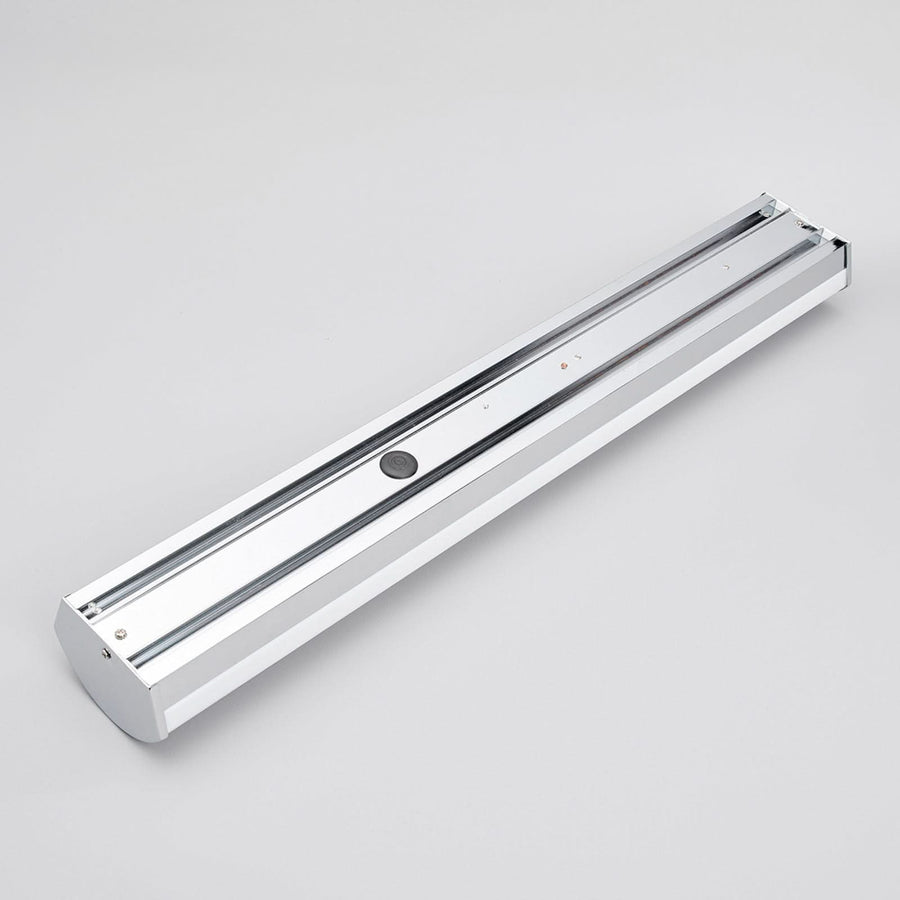 Applique murale LED Elanur en métal, blanc satiné et chromé, hauteur 9,4 cm, IP44