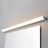 Applique murale LED en métal, chromé et blanc, hauteur 4 cm, IP44, 3000 K, 11 W, largeur 88 cm