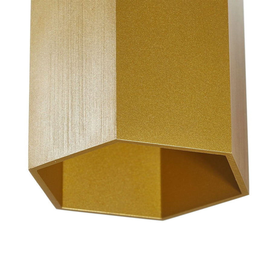 Applique murale Hexo en aluminium, doré, 2 lumières, Ø 7,7 cm