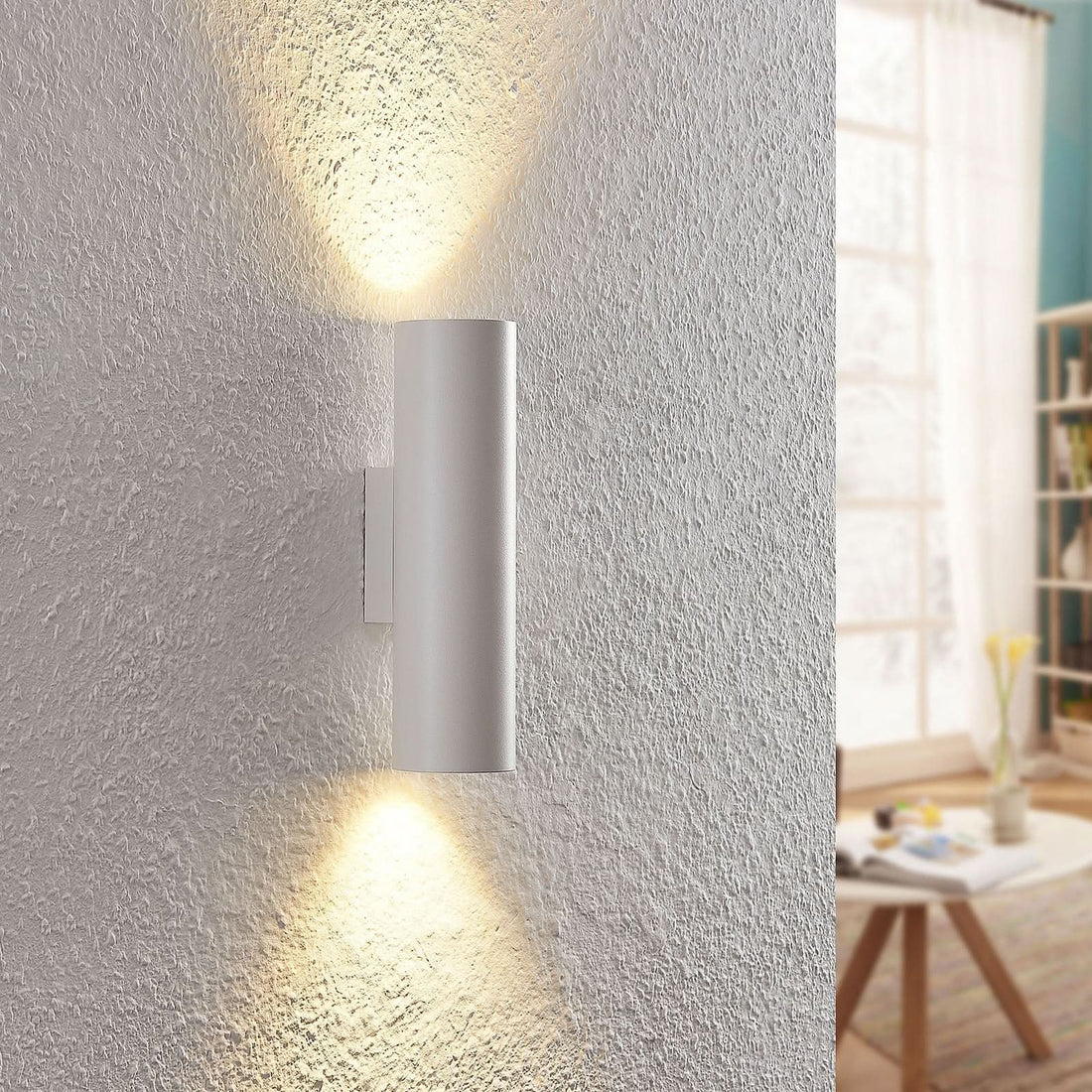 Applique murale Brinja en aluminium, blanc, 2 lumières, hauteur 22,5 cm