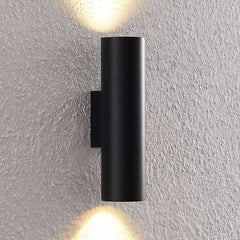 Applique murale Brinja en aluminium, noir, 2 lumières, hauteur 22,5 cm