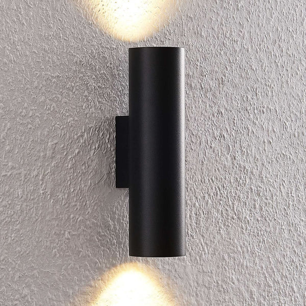 Applique murale Brinja en aluminium, noir, 2 lumières, hauteur 22,5 cm