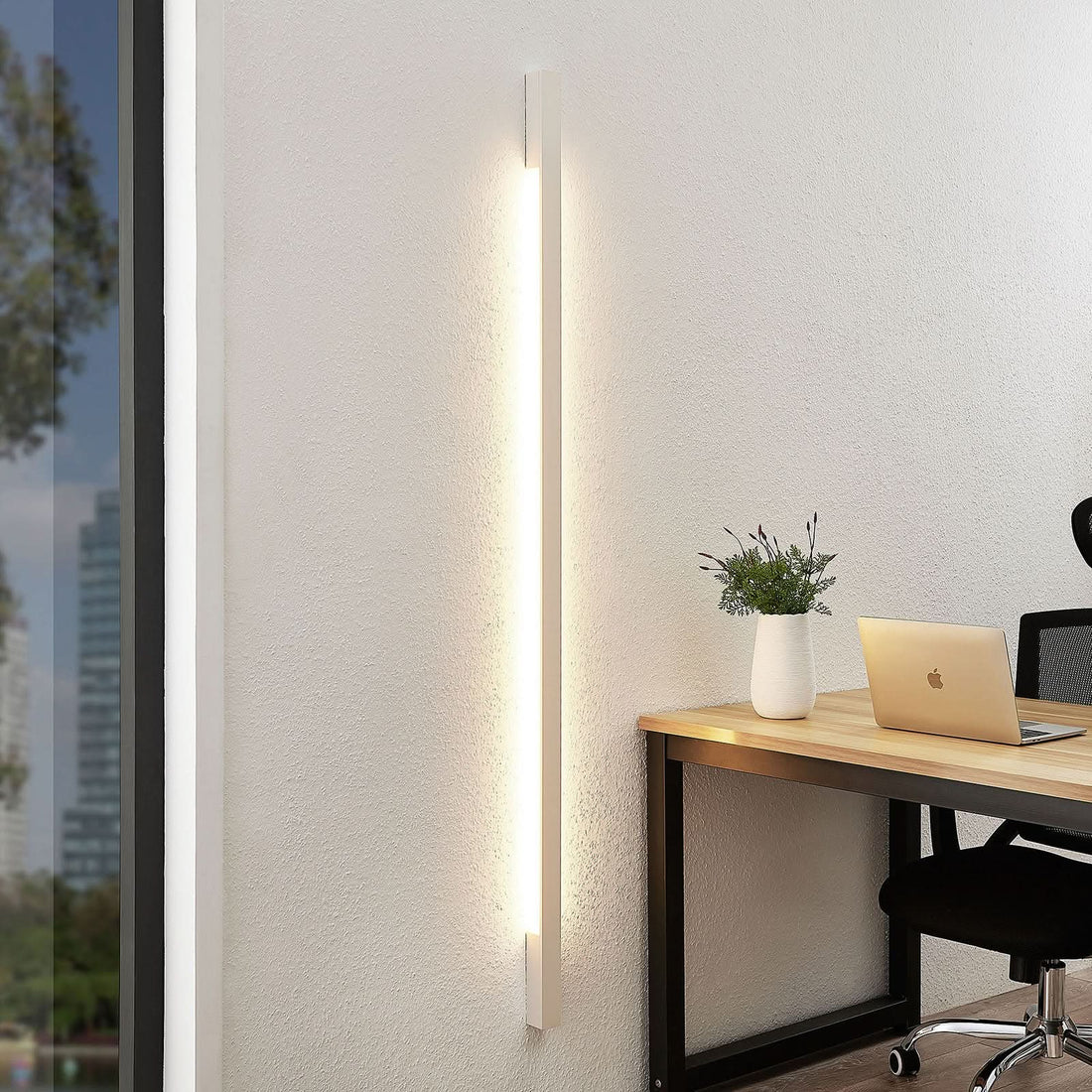 Applique murale LED Ivano 170 en aluminium, blanc, hauteur 170 cm