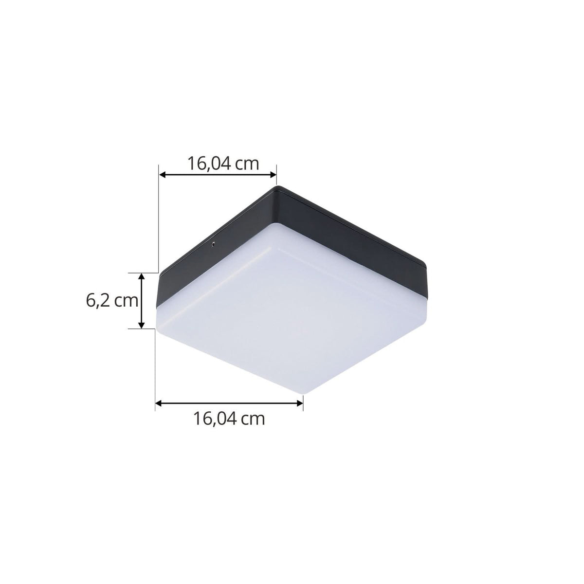 Plafonnier d'extérieur LED Thilo en aluminium, anthracite et blanc, hauteur 6,2 cm, IP54