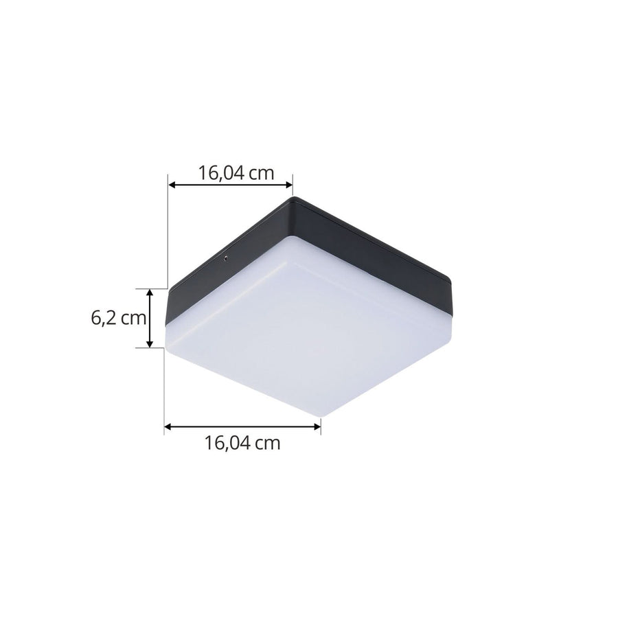 Plafonnier d'extérieur LED Thilo en aluminium, anthracite et blanc, hauteur 6,2 cm, IP54