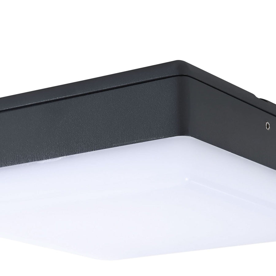 Plafonnier d'extérieur LED Thilo en aluminium, anthracite et blanc, hauteur 6,2 cm, IP54