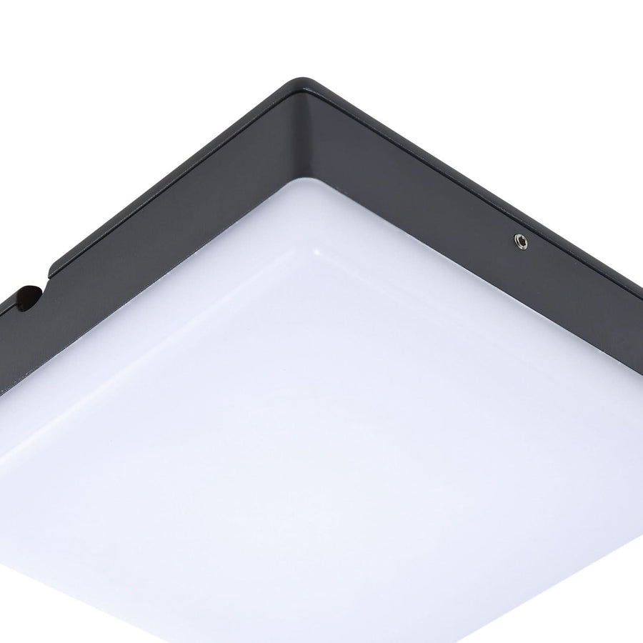Plafonnier d'extérieur LED Thilo en aluminium, anthracite et blanc, hauteur 6,2 cm, IP54