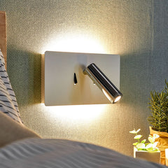Applique murale LED Elske en métal, blanc et chromé, 2 lumières, hauteur 12 cm