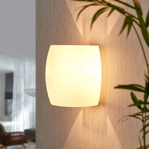 Applique murale Lusine en verre, blanc, hauteur 16 cm