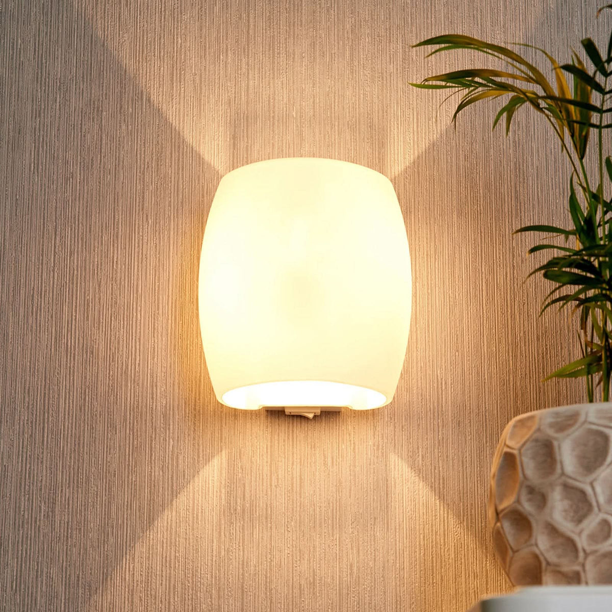 Applique murale Lusine en verre, blanc, hauteur 16 cm
