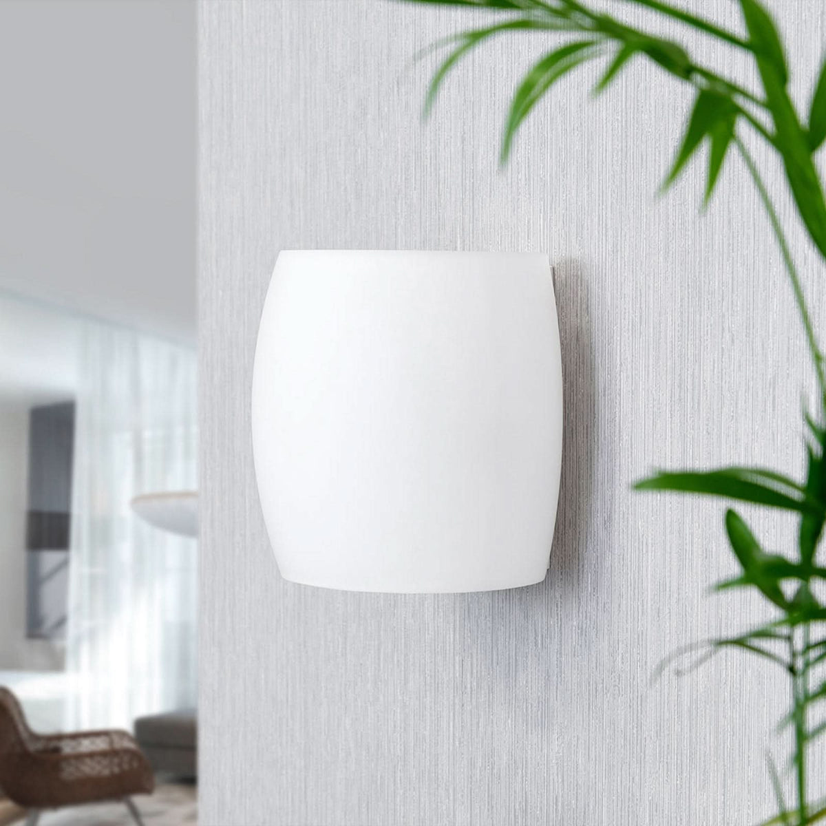 Applique murale Lusine en verre, blanc, hauteur 16 cm