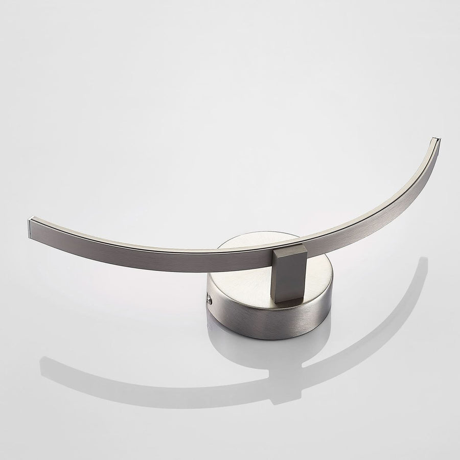 Applique murale LED Iven en métal, nickel satiné et blanc satiné, hauteur 12,5 cm