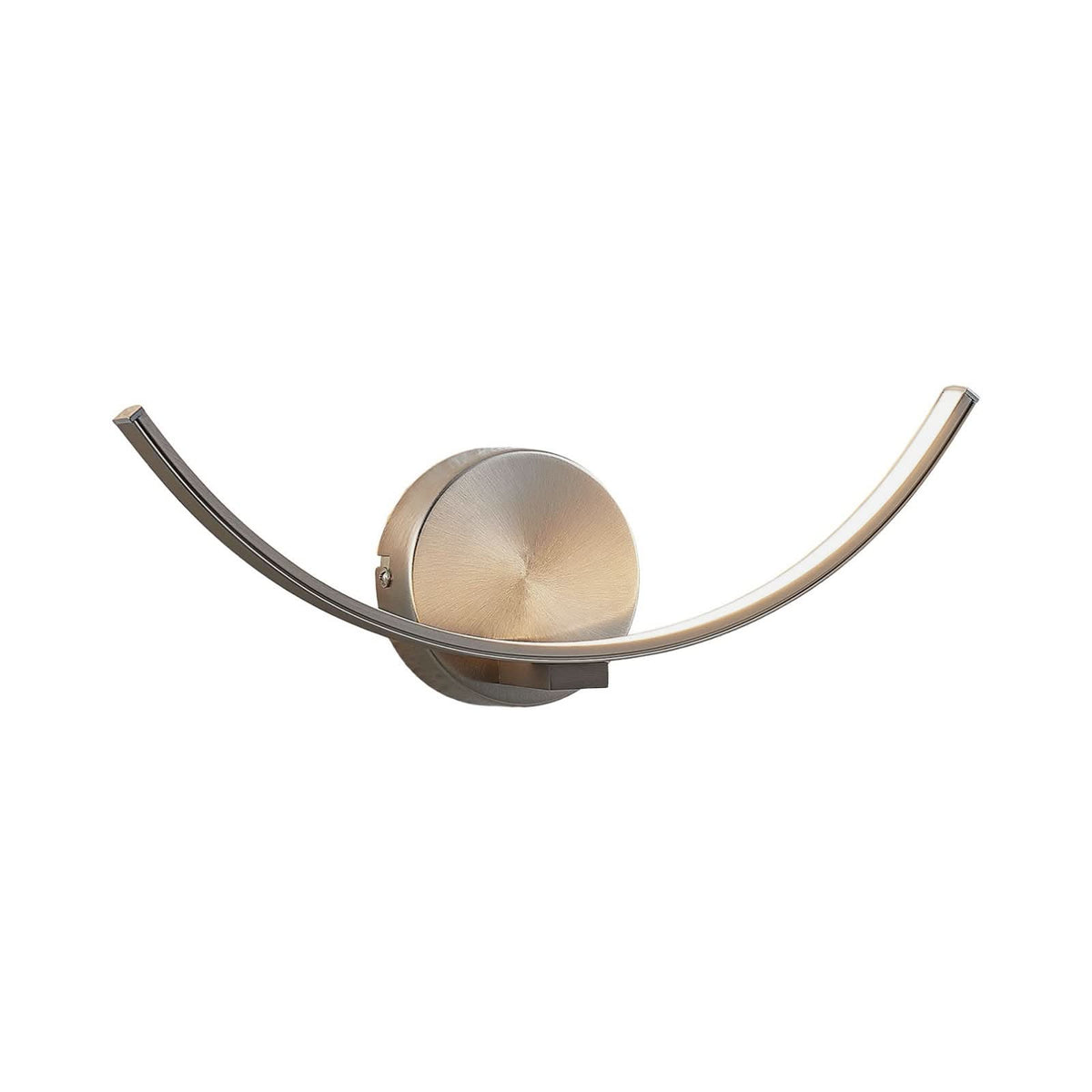 Applique murale LED Iven en métal, nickel satiné et blanc satiné, hauteur 12,5 cm