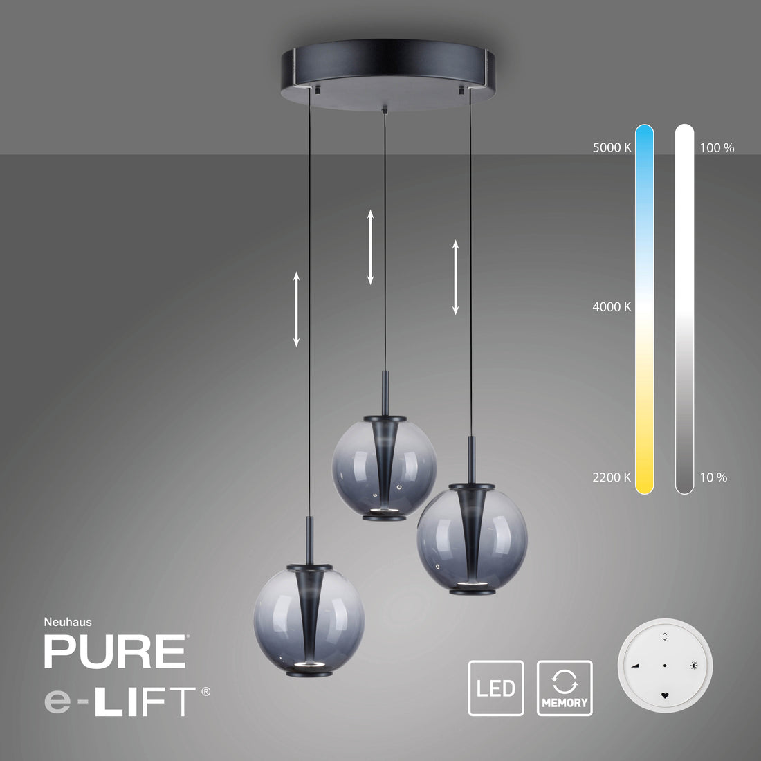 Suspension luminaire | E-Infinity Grise