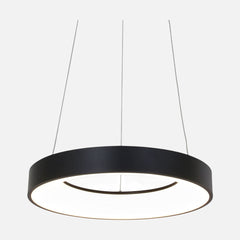 Dimmbarer LED-Ring-Kronleuchter schwarz, Ø48 cm Wohnzimmer | Ringlede
