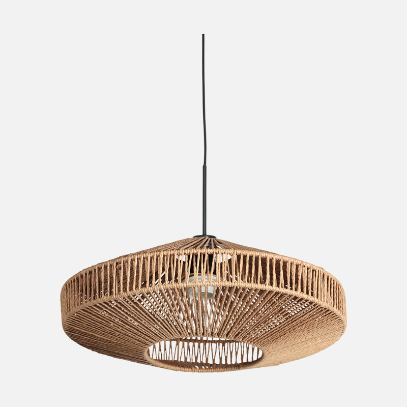 Hängeleuchte aus Naturseil, Untertasse, Ø 40 cm, geflochtener Lampenschirm | Ropéa
