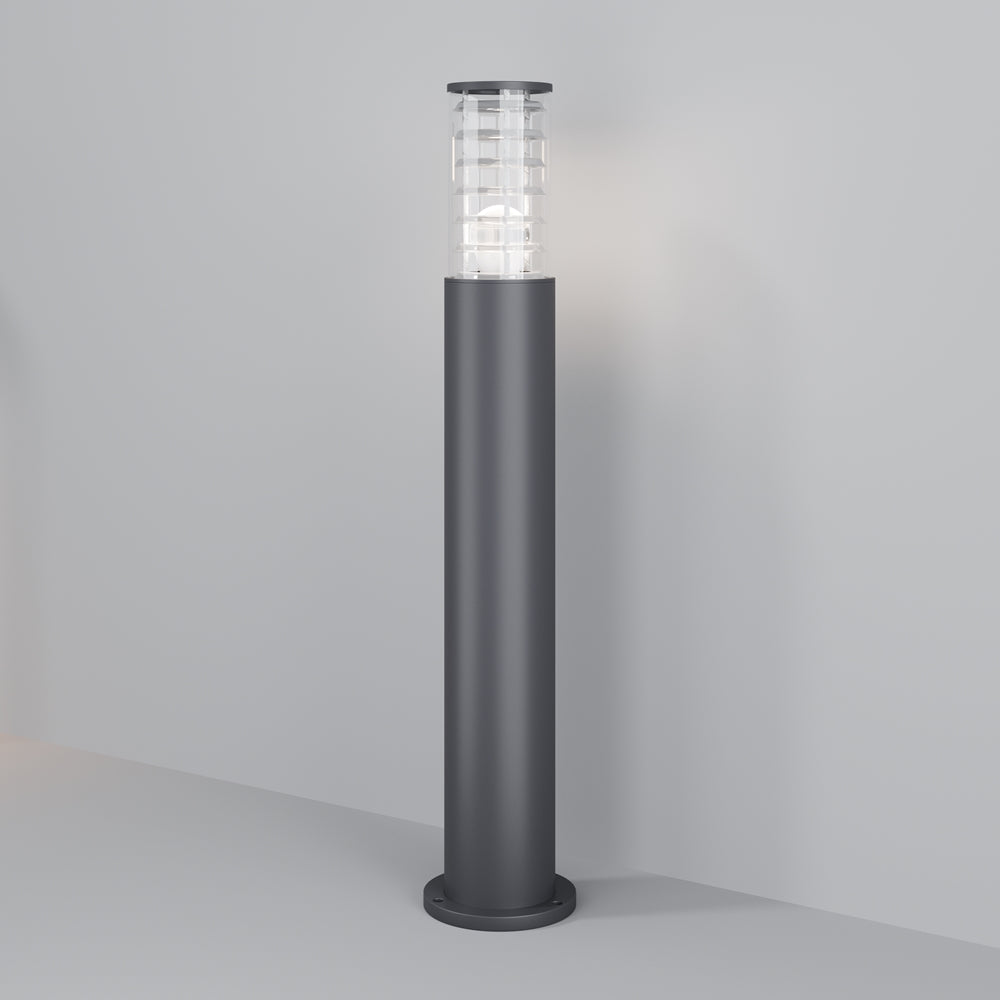 Version haute du luminaire extérieur gris avec diffuseur transparent en sommet