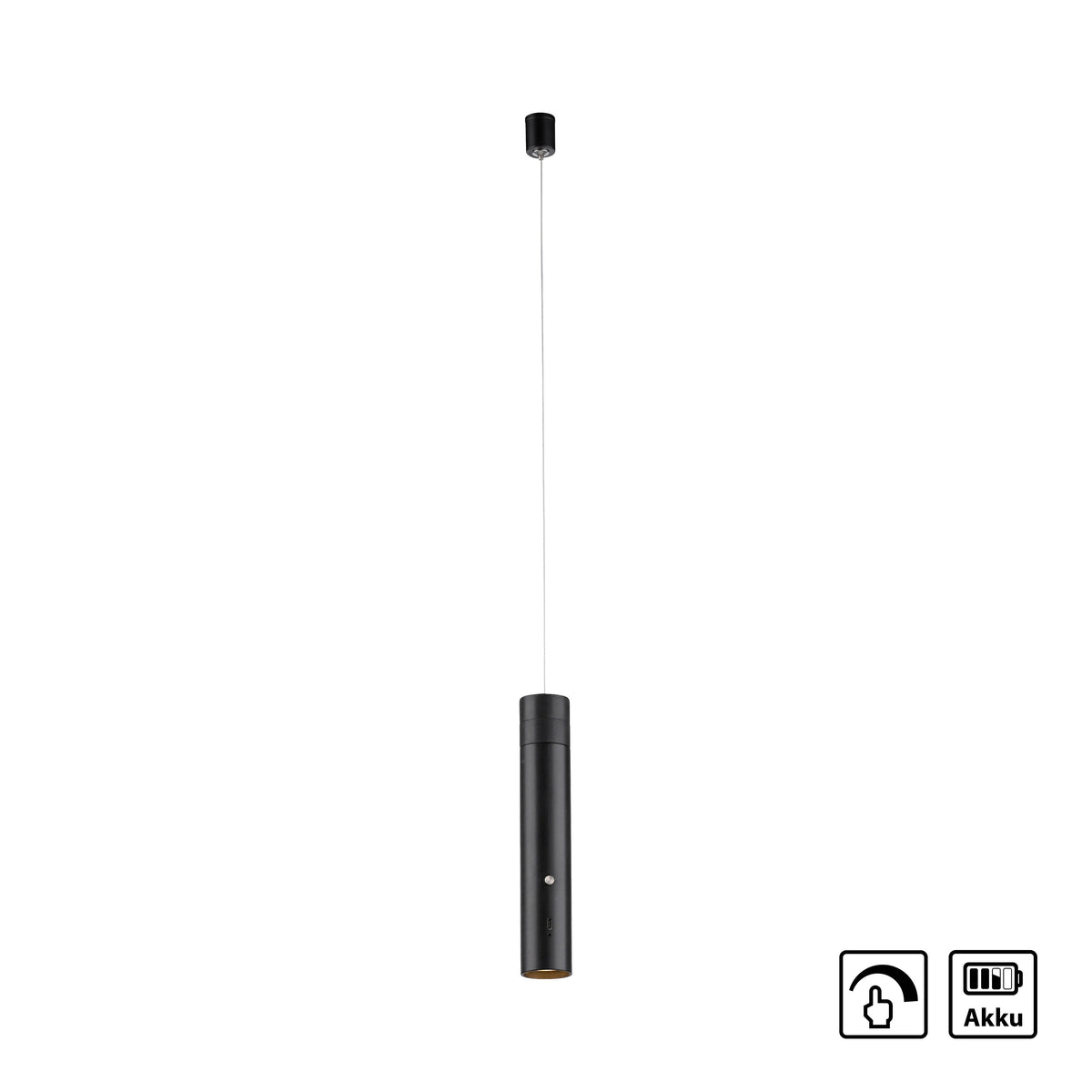 Vue d'ensemble sur fond blanc avec pictogrammes de batterie et variateur