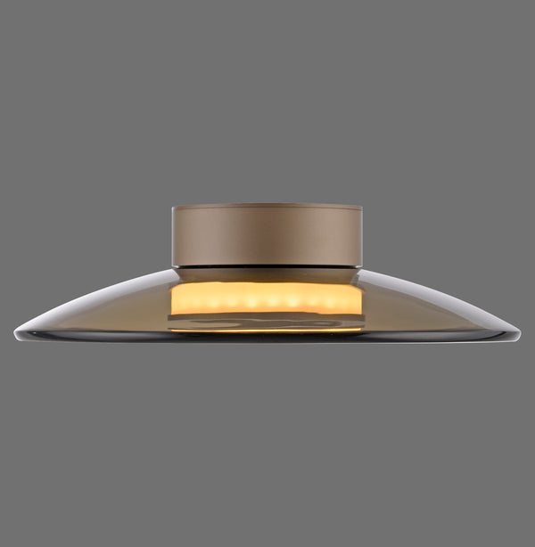 Plafonnier Pure Moon marron, verre, L 32 cm